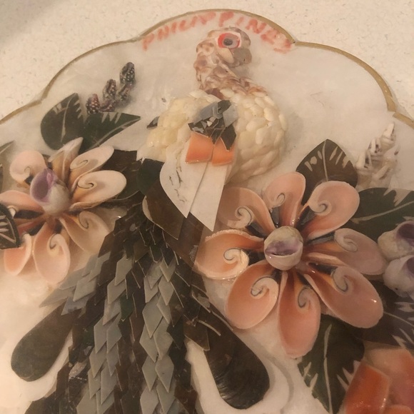 VTG 60s Pair Capiz Shell Art Wall Plaques Original Packaging Made in Philippines - Picture 3 of 15